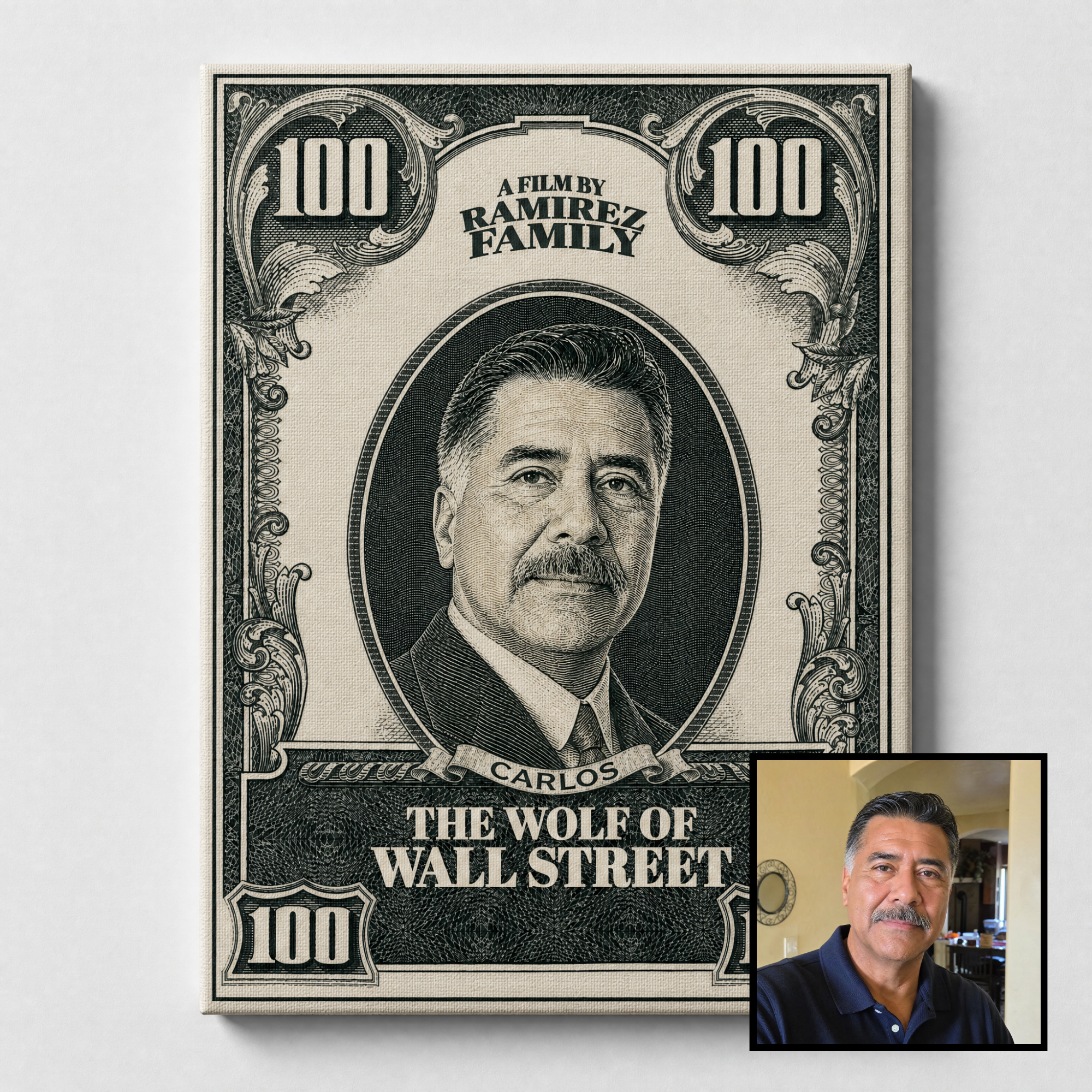 CUSTOM BANKNOTE PORTRAIT CANVAS